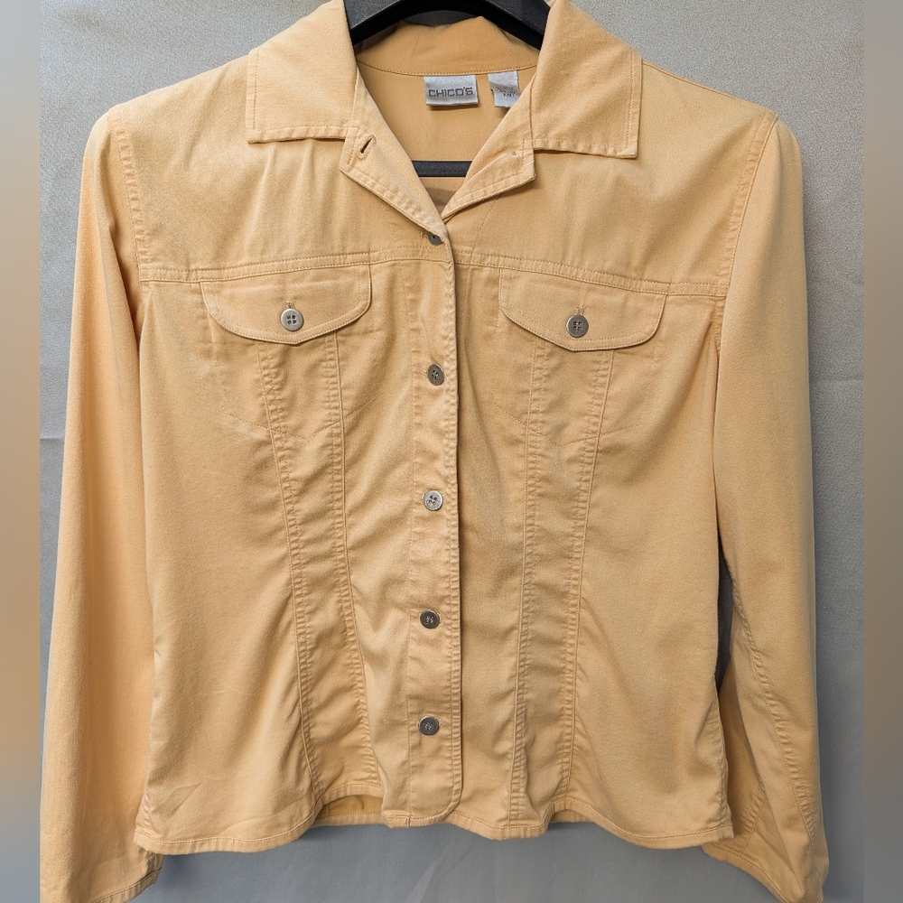 Chico's Women's Gold Yellow Jacket Blazer Size 1